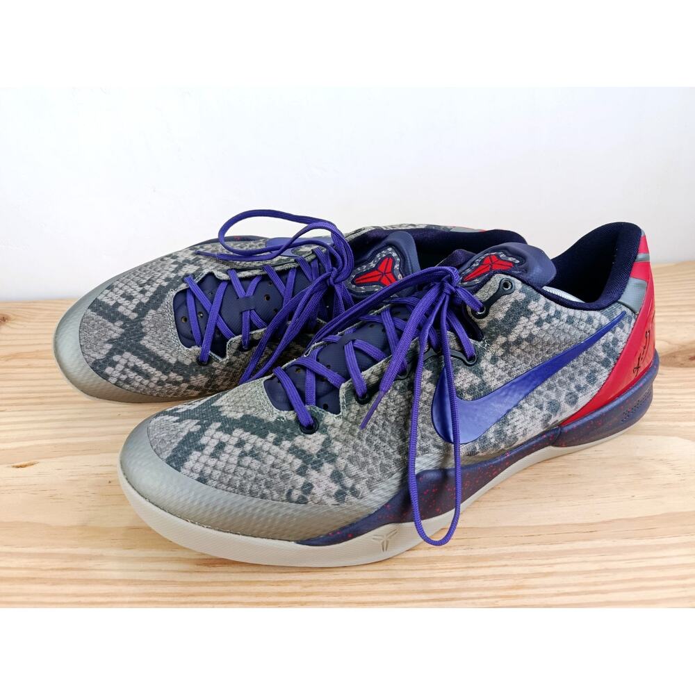 2013 Mens Nike Kobe VIII 8 Mine Grey Court Purple Red Black Size 14 Used Rare OG